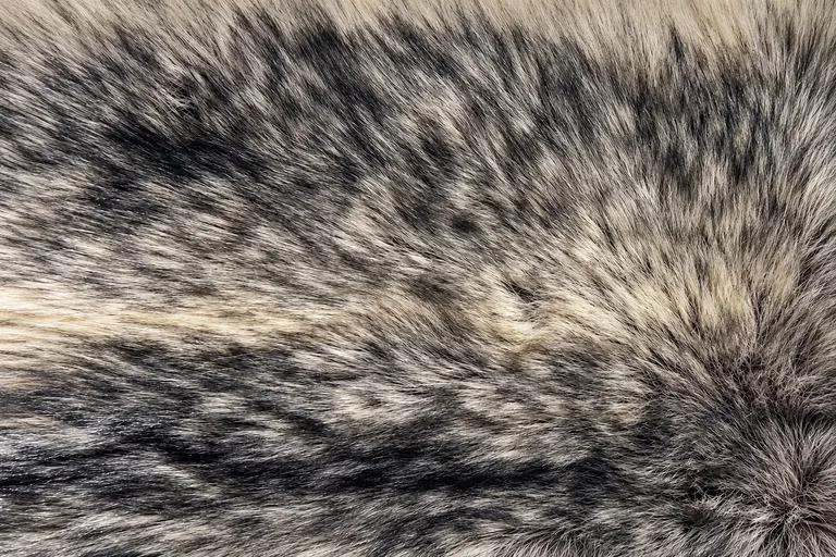3-Tone Jacquard Vertical Stripe Fox Faux Fur Fabric - pile surface