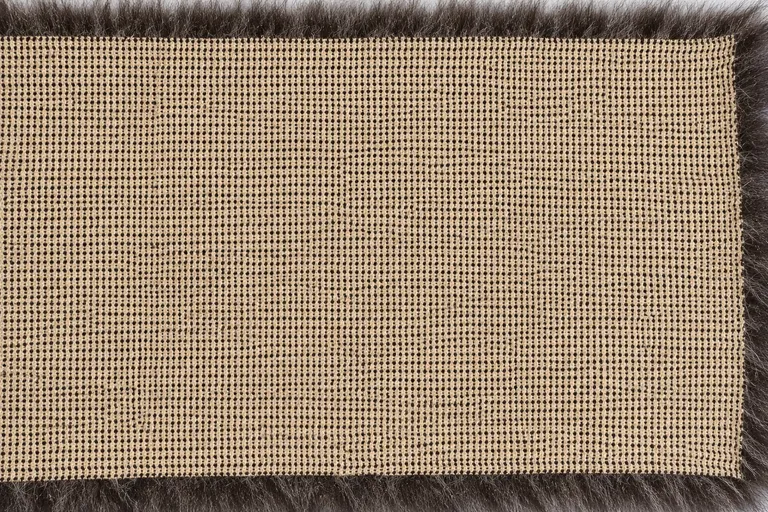 3-Tone Jacquard Vertical Stripe Fox Faux Fur Fabric - knitted backing