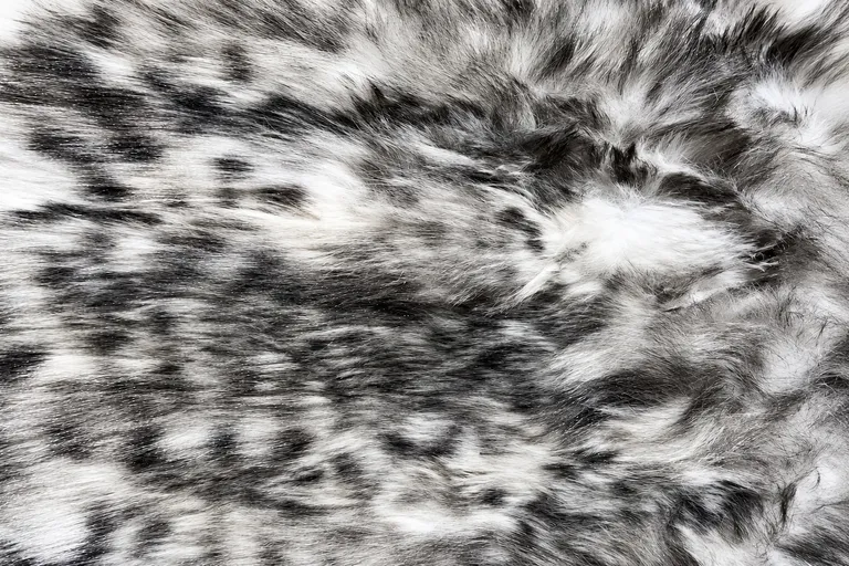 2-Tone Printed Spotted Fox Faux Fur Fabric - pile surface