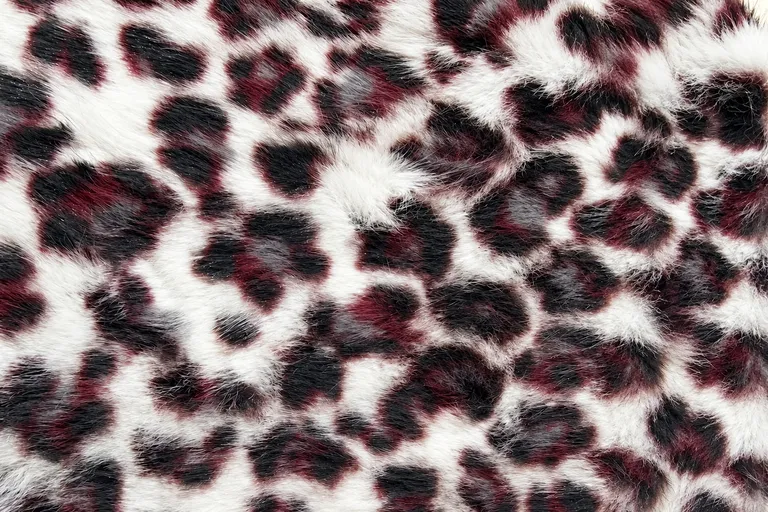 3-Tone Printed Spotted Mini Fox-Mink Faux Fur Fabric - pile surface