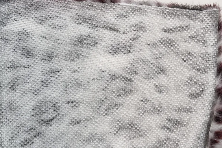 3-Tone Printed Spotted Mini Fox-Mink Faux Fur Fabric - knitted backing