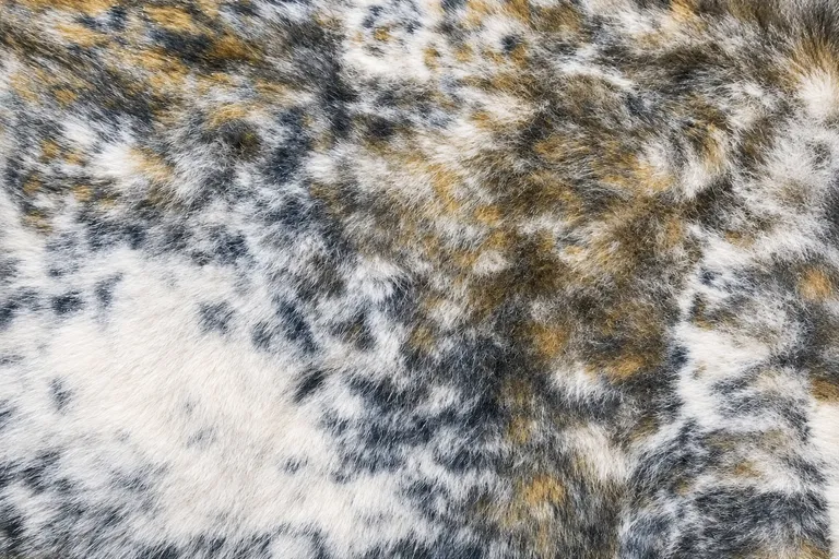 3-Tone Printed Mini Fox-Mink (Tie-Dye Style) Faux Fur Fabric - pile surface