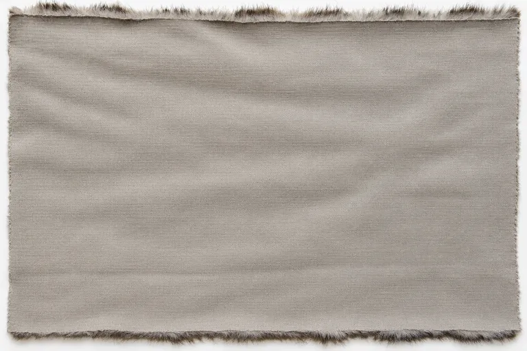 3-Tone Printed Grid Pattern Mink-Fox Faux Fur Fabric - knitted backing