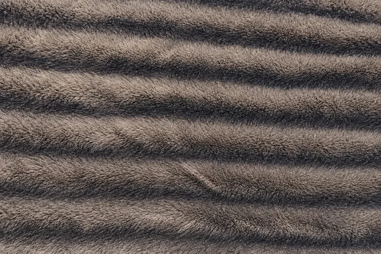 Embossed Vertical Stripe Chinchilla Faux Fur Fabric - pile surface