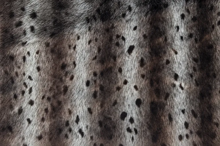 Dark-Spot Stripe Horsehair Faux Fur Fabric - pile surface