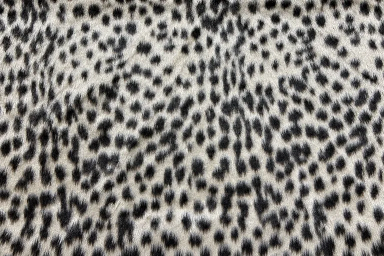 Leopard-Dot Horsehair Faux Fur Fabric - pile surface