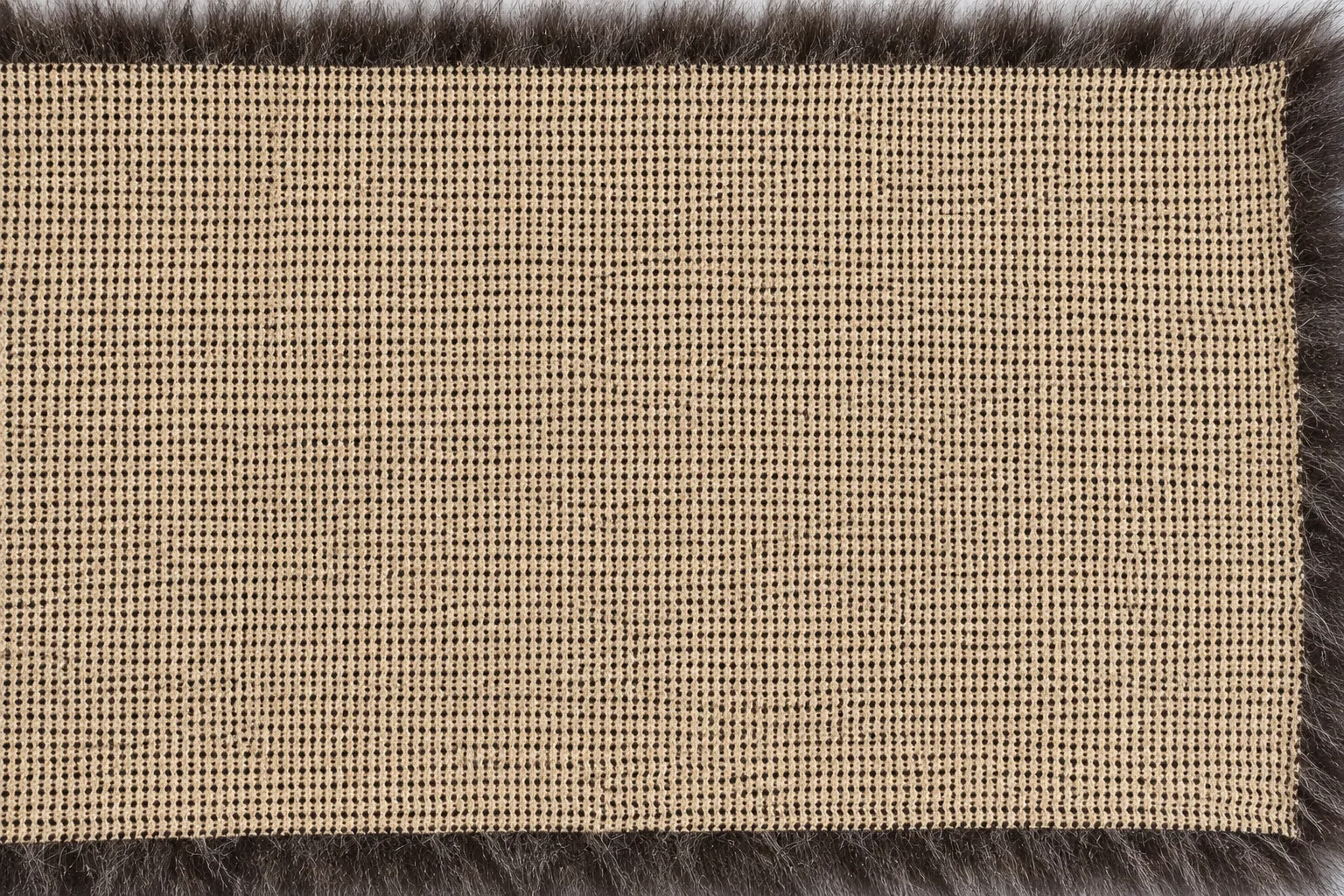 3-Tone Jacquard Vertical Stripe Fox Faux Fur Fabric - knitted backing