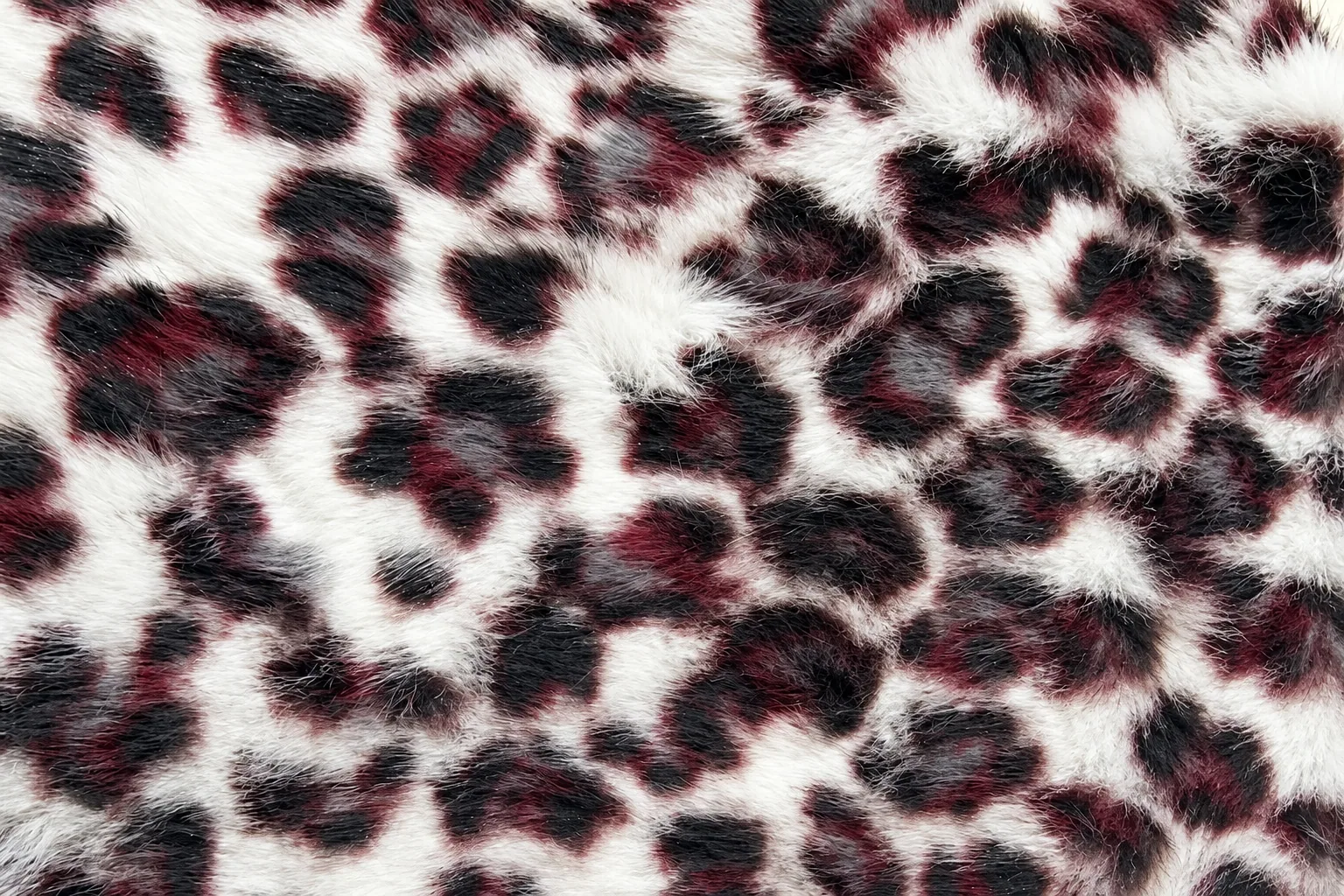 3-Tone Printed Spotted Mini Fox-Mink Faux Fur Fabric - pile surface