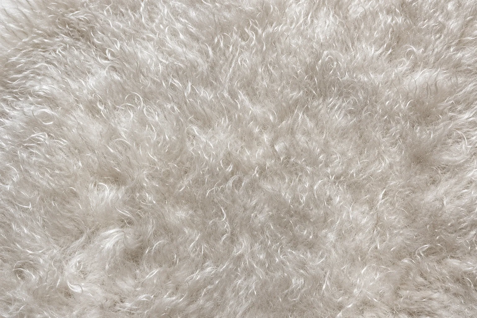 White Curly Lamb Faux Fur Fabric - pile surface