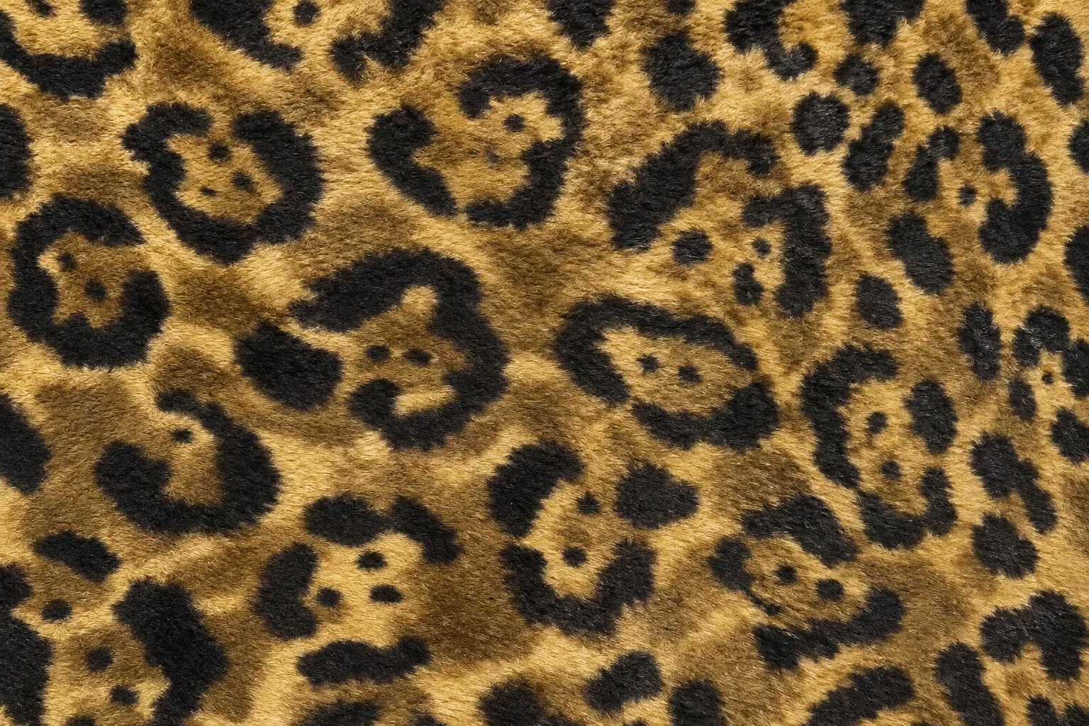 3-Tone Printed Spot Fox-Mink Faux Fur Fabric - pile surface
