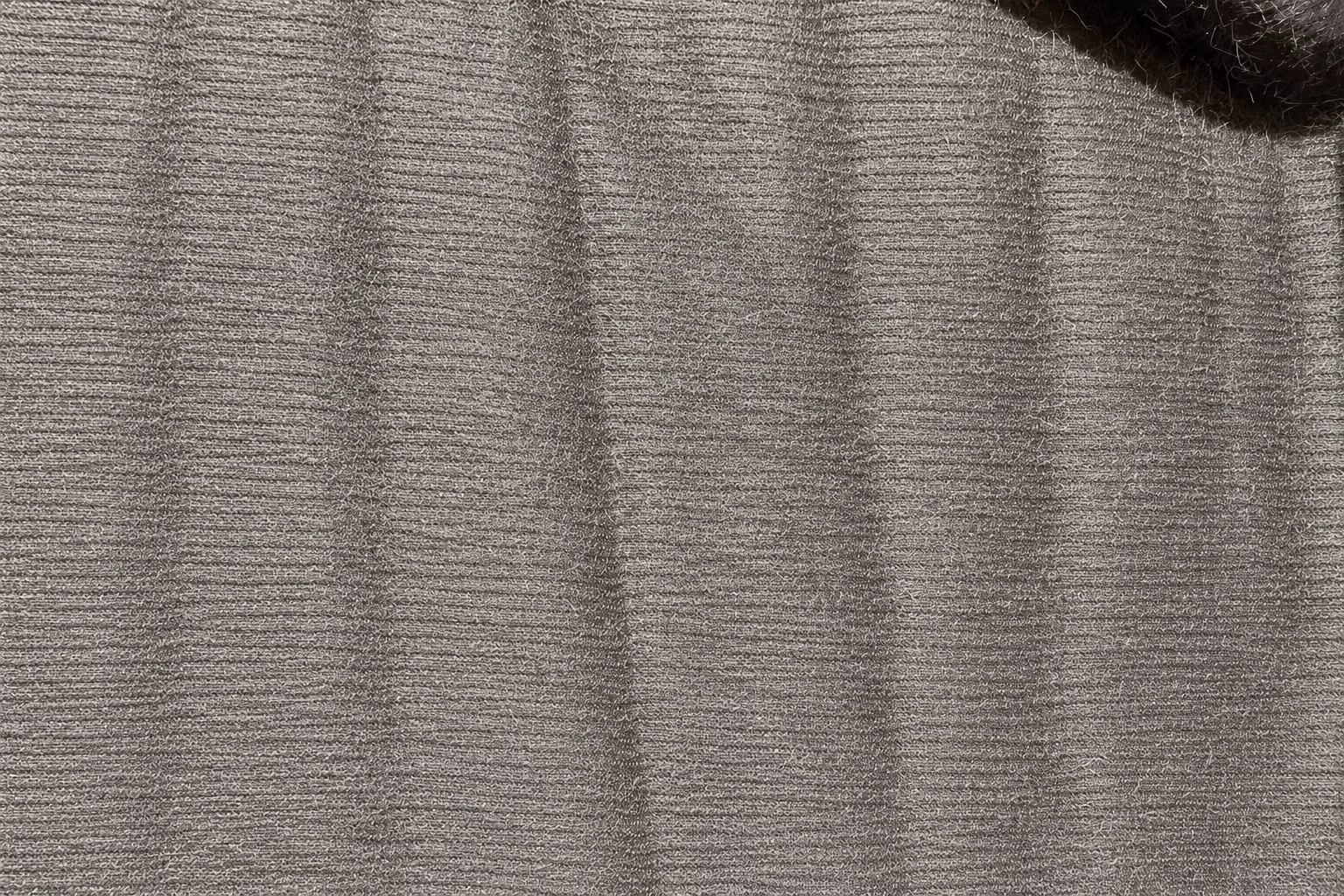 Faded-Effect Printed Vertical Stripe Fox Faux Fur Fabric - knitted backing