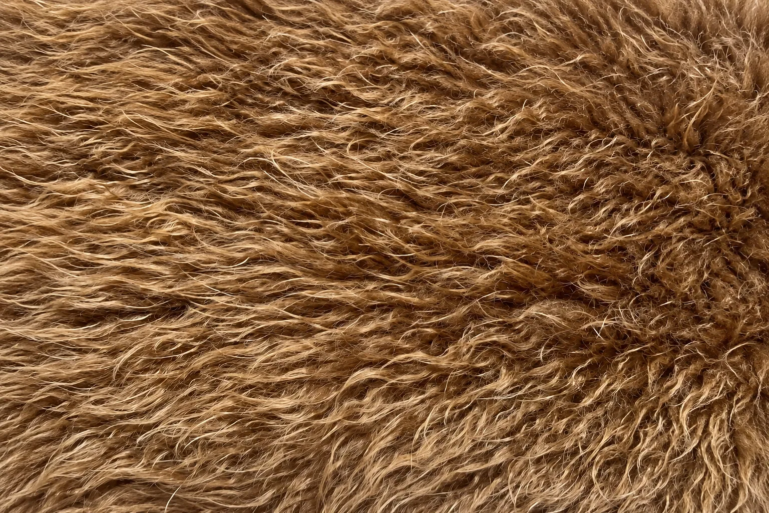 Honey Bronze Curly Lamb Faux Fur Fabric - pile surface