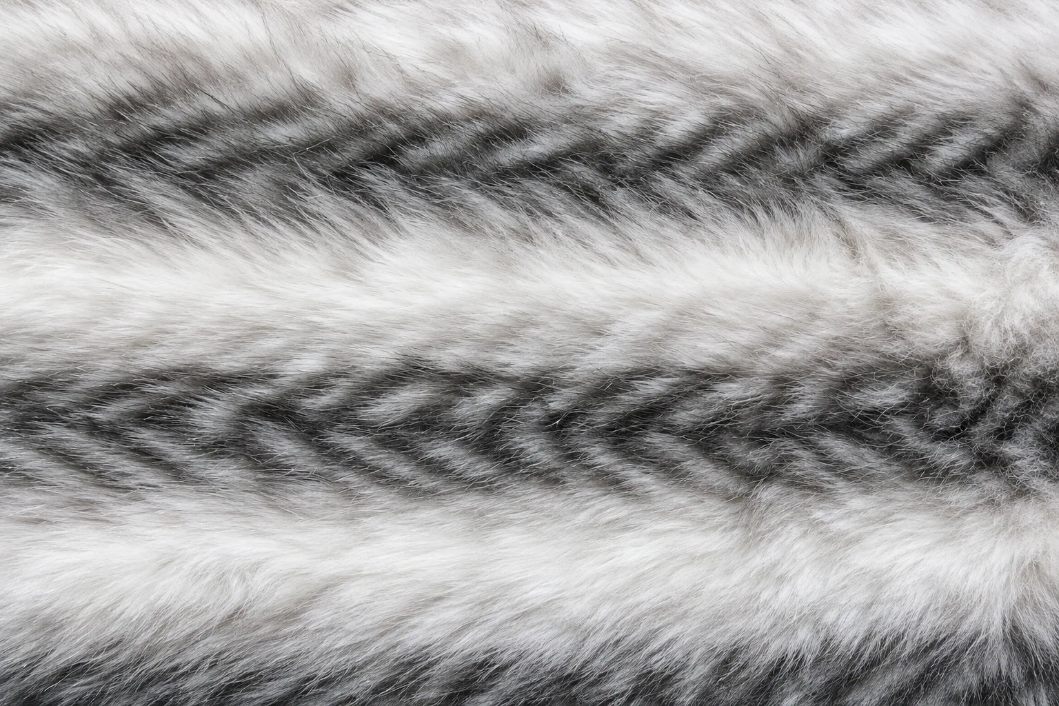 Light Chevron Fox Faux Fur Fabric - pile surface