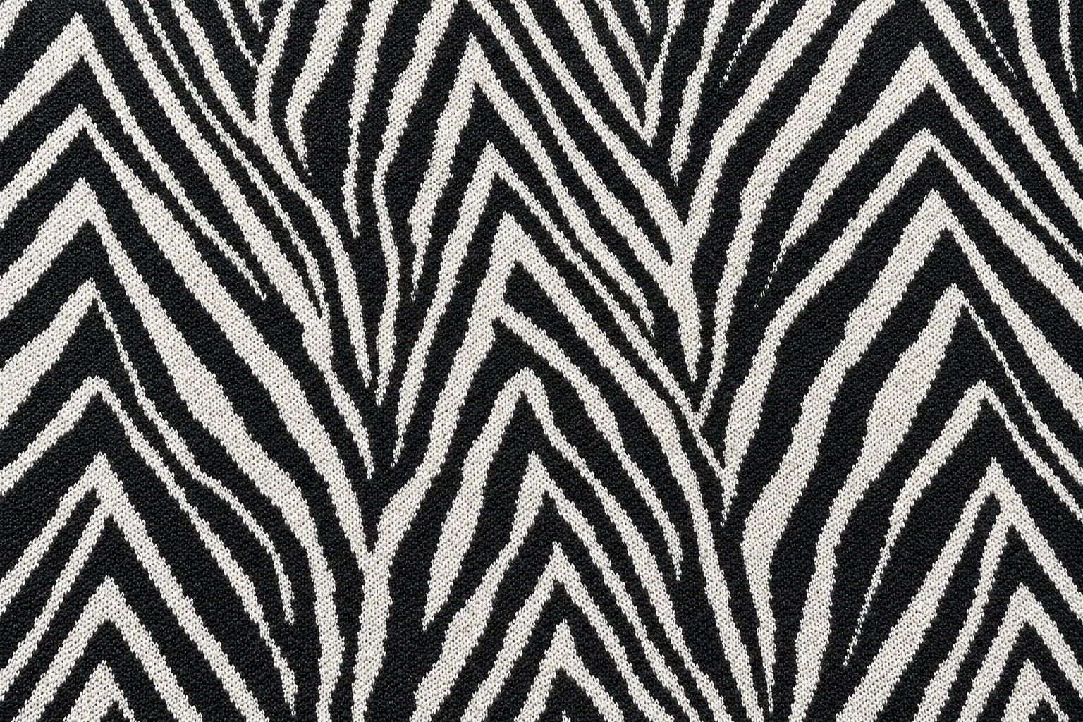 Poly Long-Pile 3-Tone Jacquard V Shape Fox-Mink Faux Fur Fabric - knitted backing