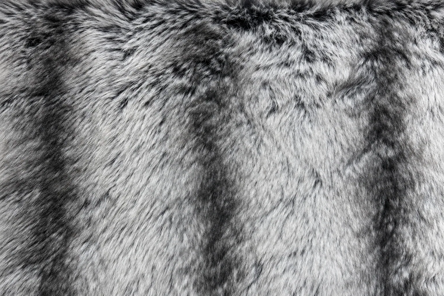 Faded-Effect Printed Vertical Stripe Fox Faux Fur Fabric - pile surface